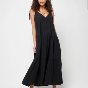 L*SPACE AVA MAXI LINEN DRESS IN BLACK - Large
